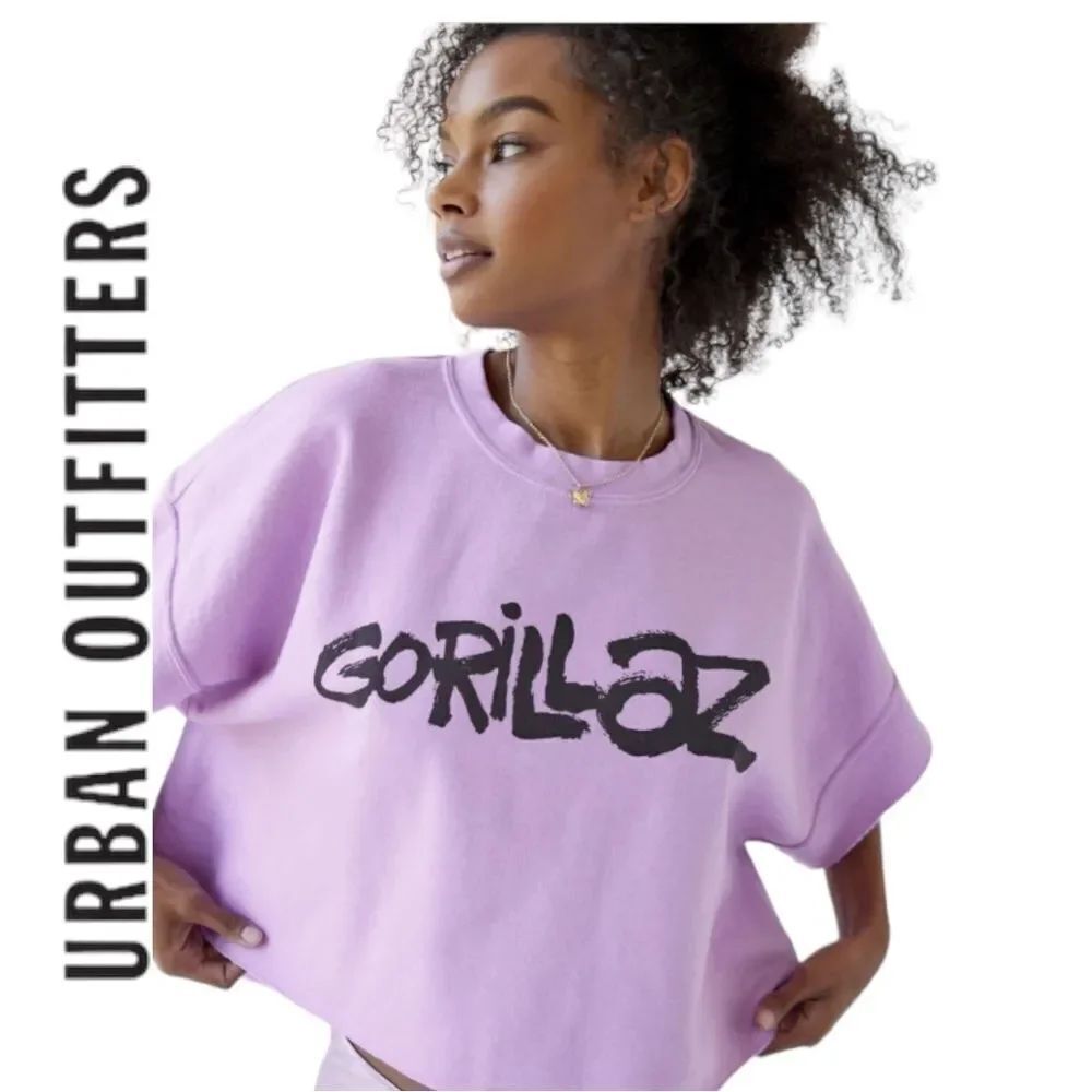 NEW Gorillaz UO Urban Outfitters Cropped Short Sleeve Sweatshirt S M L XL